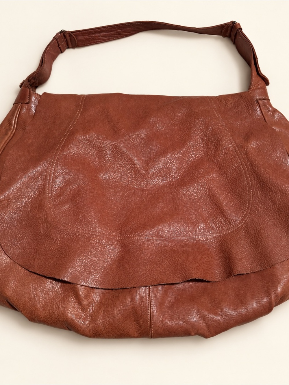 RUDSAK Rust Brown Leather Hobo Shoulder Bag